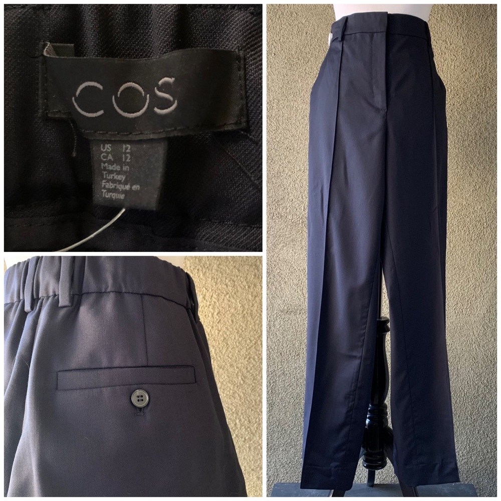 “COS” Navy Blue Wool Pants NWT size 12